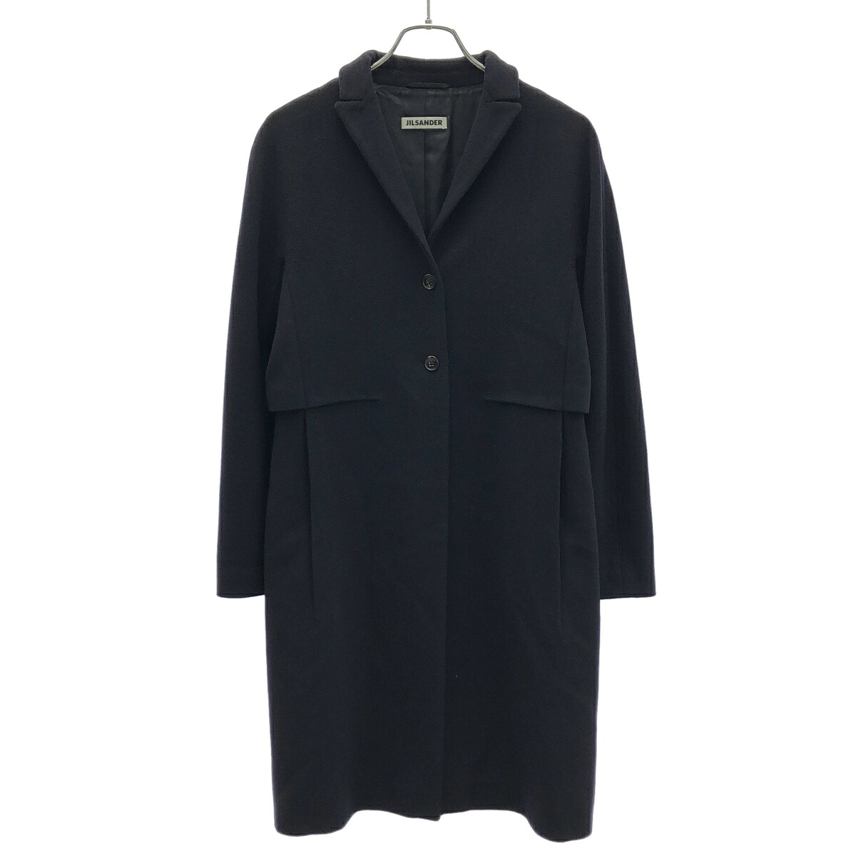 JIL SANDER ジルサンダー ウールカシミヤチェスターコート ネイビー 36 【中古】 ITQTYZ05OWHW｜MODESCAPE 店