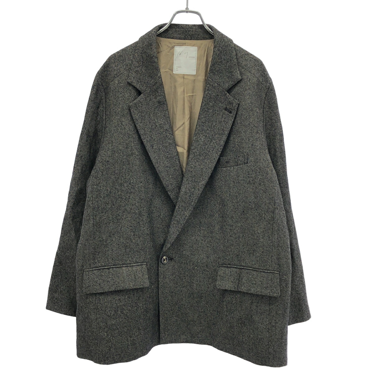 ANCELLM アンセルム SEMI-DOUBLE TAILORED JACKET テーラードジャケット ANC-JK54 薄墨色 1 【中古】 ITEIGXQEJA66