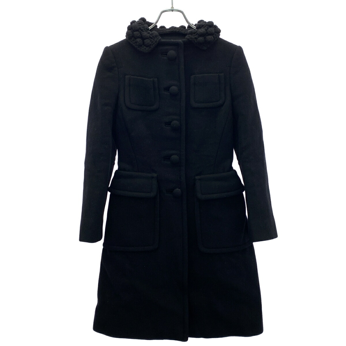 PRADA プラダ 10AW カラーデザインロングコート  黒いこと 38 【中古】 ITUP0G257GQS