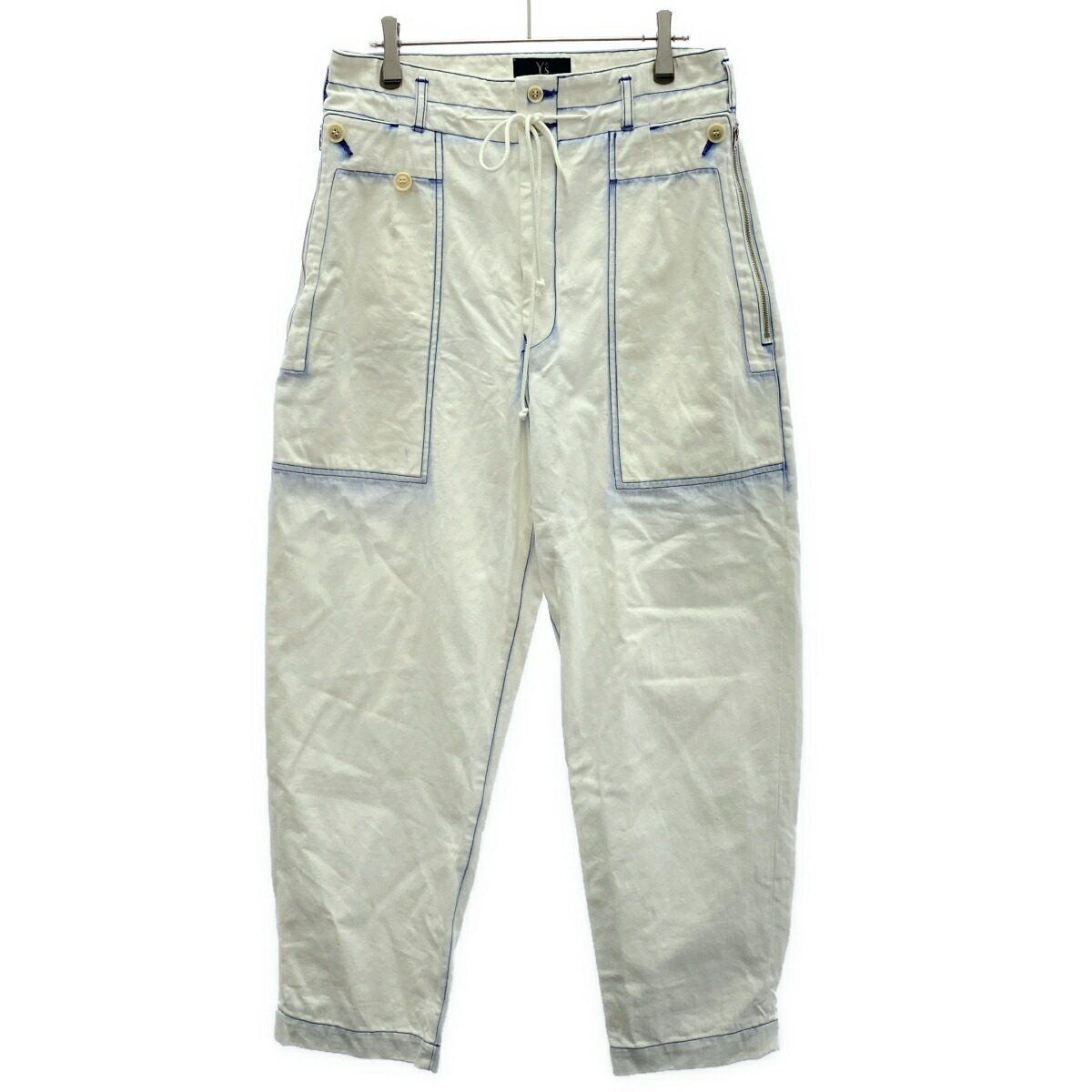 Y\u0027s Yohji Yamamoto ワイズ ヨウジヤマモト コットンイージーパンツ YS-P09-027 白いこと 1 【中古】 IT81XDZKBBUW