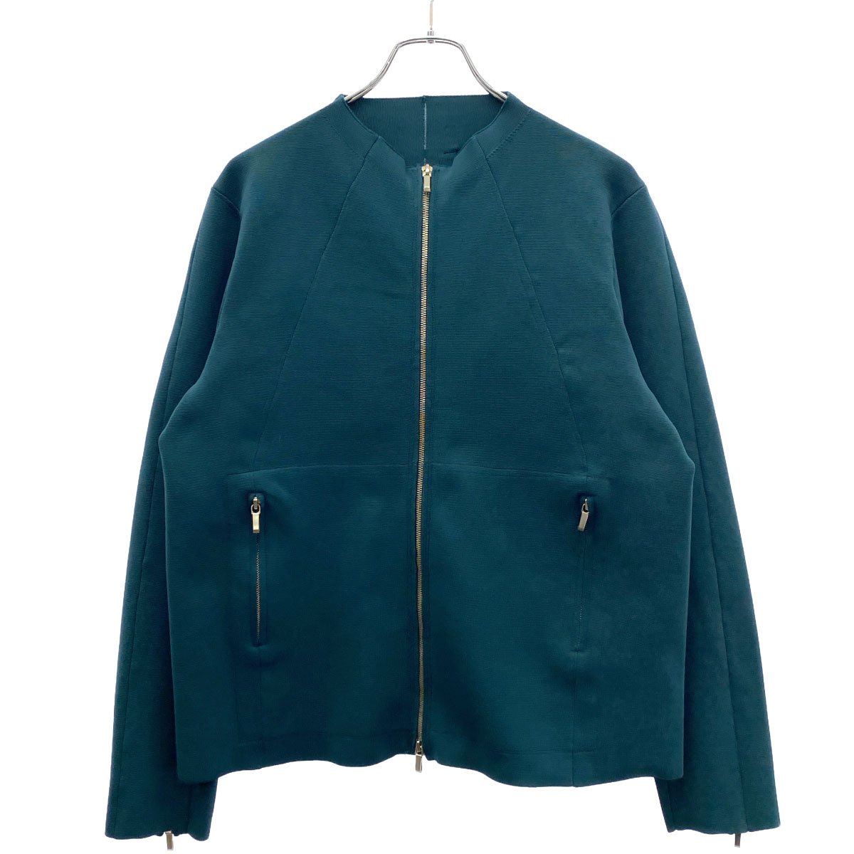 ATTACHMENT 差し押さえ PE KNIT SINGLE RIDERS ニットシングライダースジャケット AK11-246 緑であること 3 【中古】 IT7JGZGDAQJO