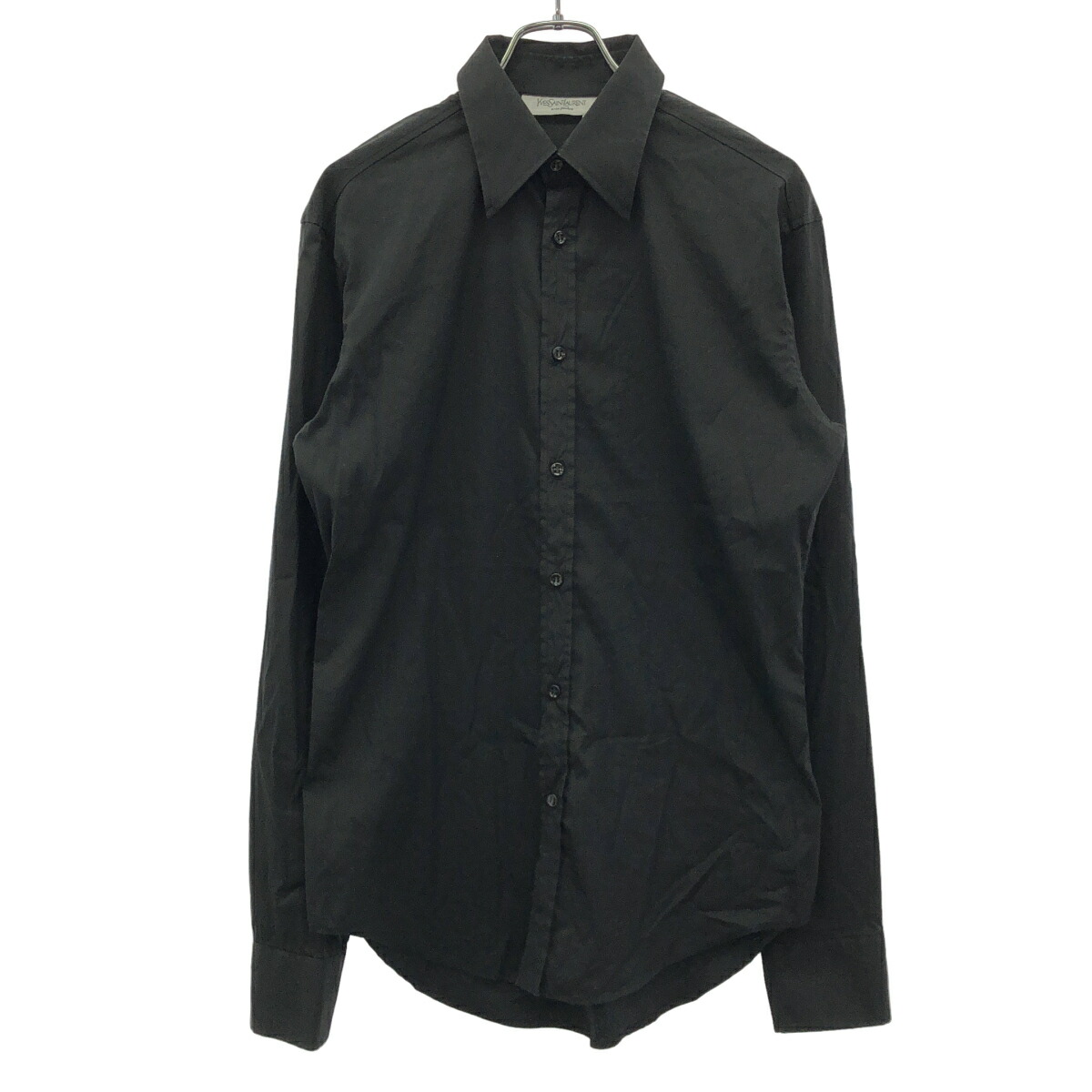 YVES SAINT LAURENT イヴサンローラン ストレッチコットンシャツ  黒いこと 40 【中古】 ITF9B6SPSJFO