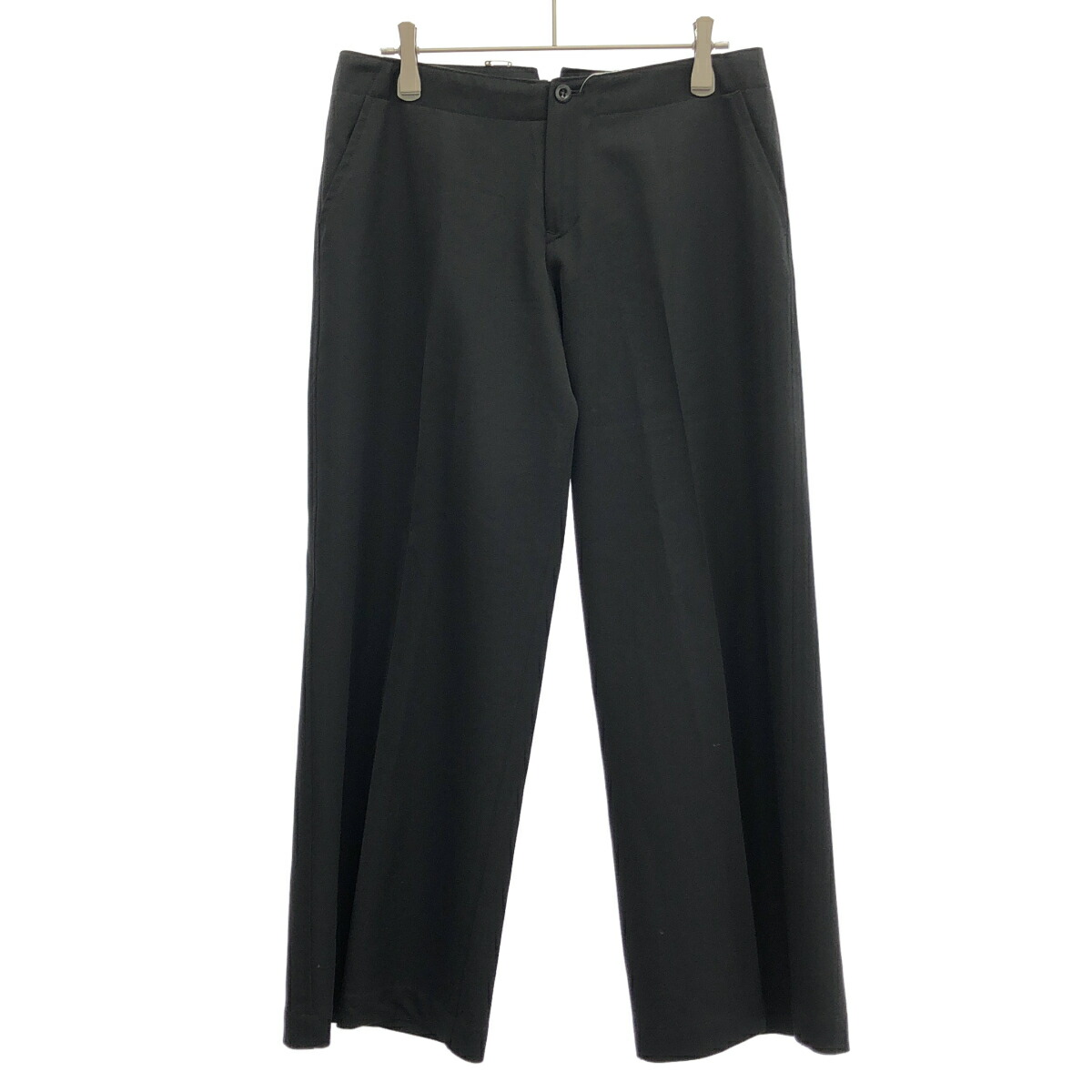 Y\u0027s Yohji Yamamoto ワイズ ヨウジヤマモト ウールギャバジンワイドトラウザーパンツ YB-P27-100 黒いこと 1 【中古】 ITDFQCMBQZ0N