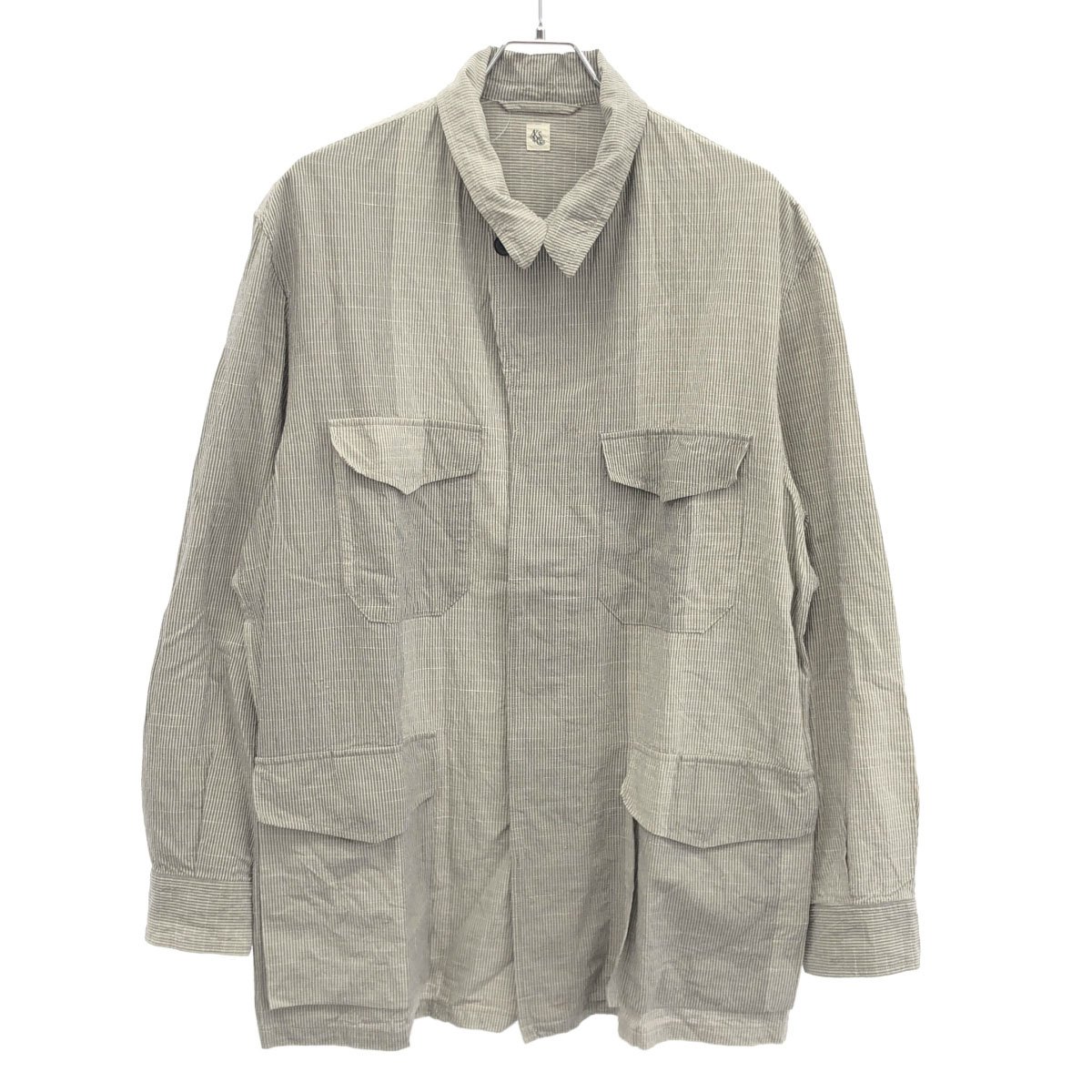 Kaptain Sunshine 旗がしら太陽の光 20SS Coverall Shirt Jacket ストライプカバーオールシャツジャケット KS20SJK08 薄墨色 40 【中古】 ITVV0OGPBIVE