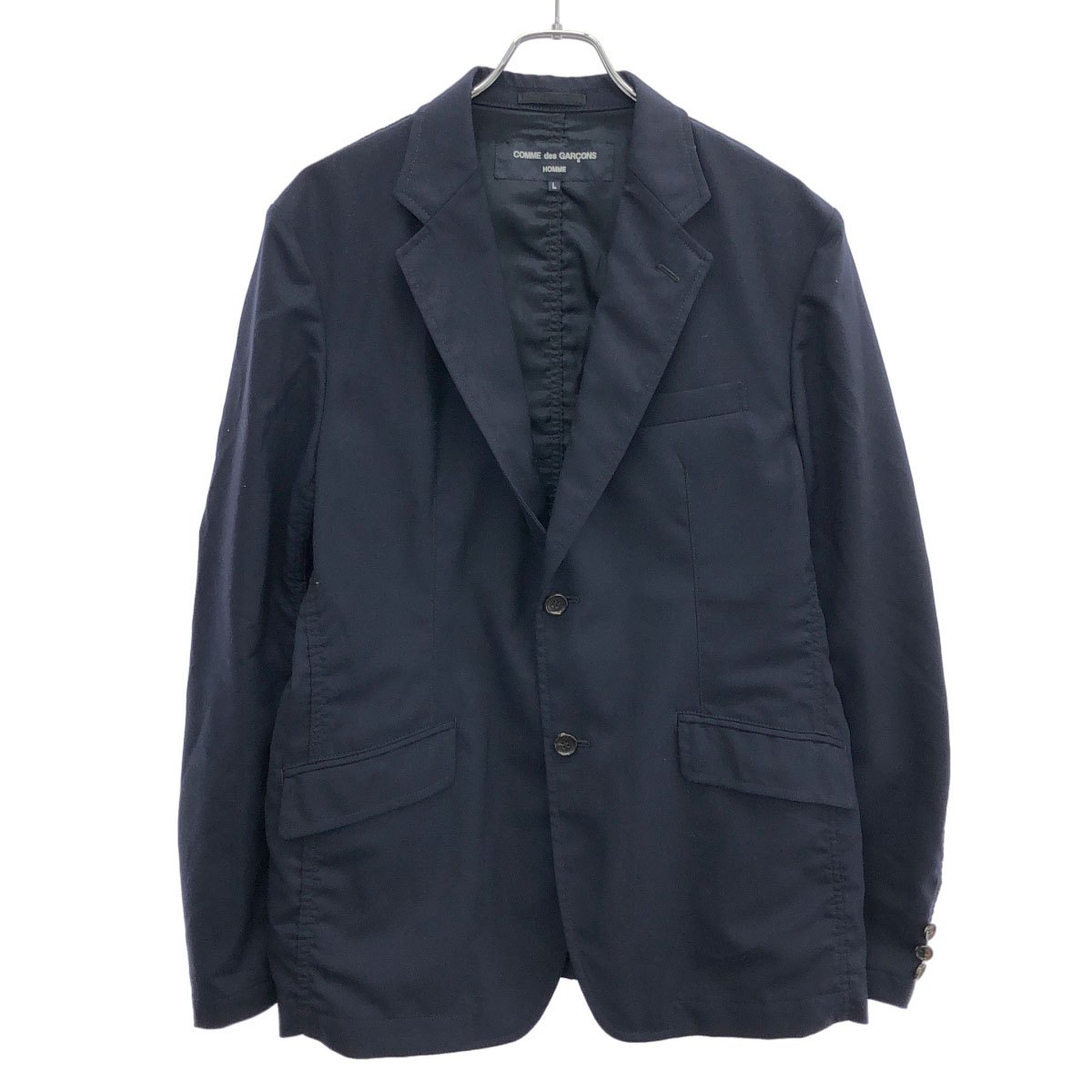COMME des GARCONS HOMME コムデギャルソンオム 18SS ウール2Bテーラードジャケット HA-J101 ネイビー L 【中古】 IT4BPMBCBSJN｜MODESCAPE 店