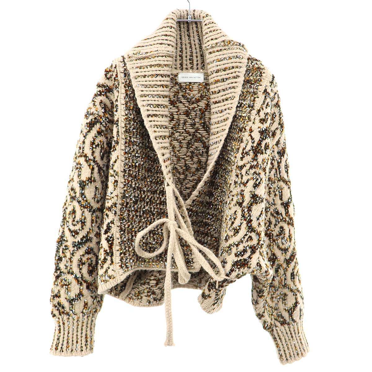 DRIES VAN NOTEN ドリスヴァンノッテン 25AW TEKLA 2734 W.K.SWEATER ラップニットジャケット 252-011246-2734-103 ベージュ S 【中古】 ITHUXLDXTCVC｜MODESCAPE 店