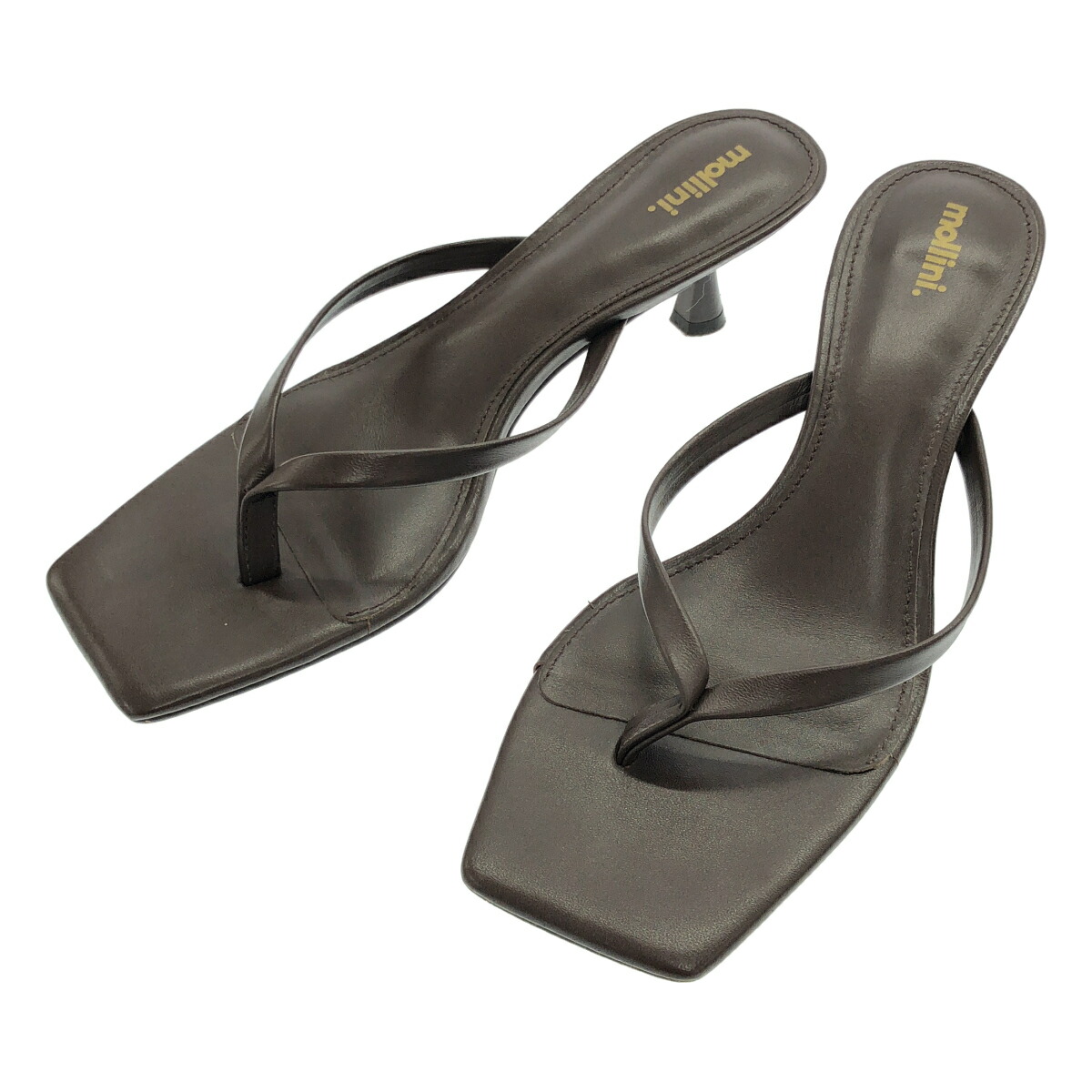 mollini モリーニ LETHER TONGS レザートングサンダル  赤銅色  【中古】 ITAGRKLYUQF7