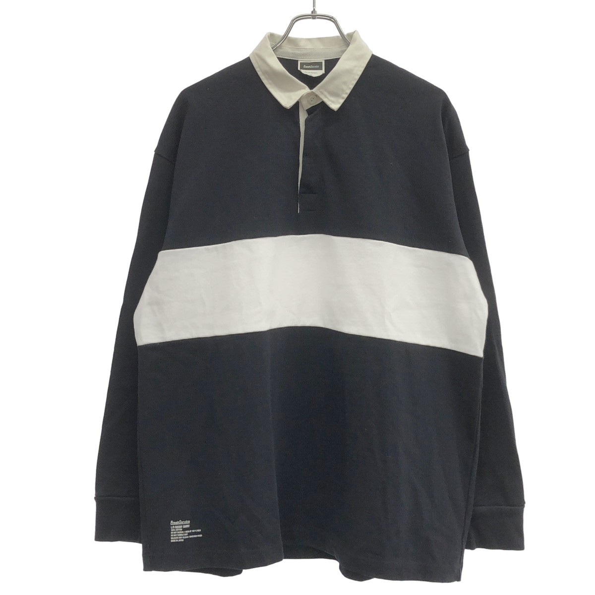 FreshService フレッシュサービス L/S RUGBY SHIRT ラグビーシャツ FSW-21-CS_19 ネイビー M 【中古】 ITURV33CTMUW|MODESCAPE 店