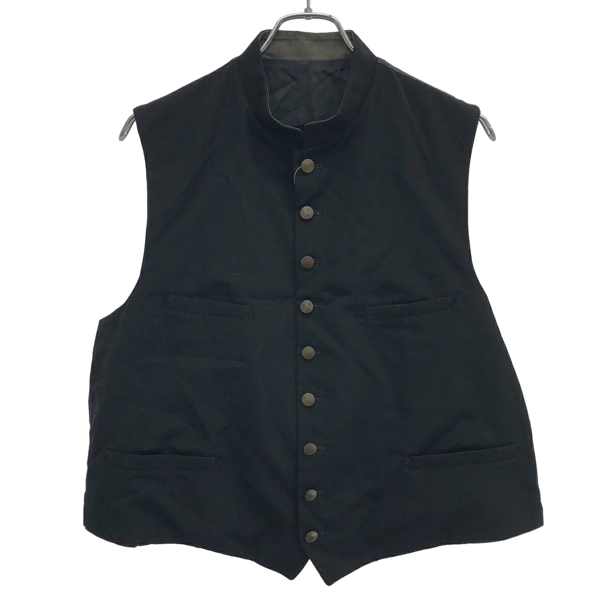 Yohji Yamamoto POUR HOMME ヨウジヤマモト プールオム 1993AW ウールスタンドカラージレベスト HP-V06-171 黒いこと M 【中古】 ITBOWLLQZWF8