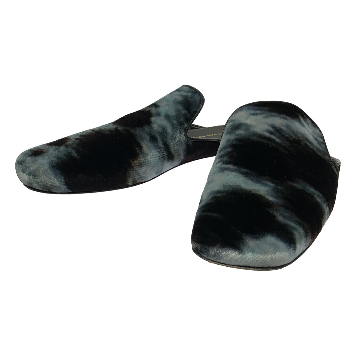 DRIES VAN NOTEN ドリスヴァンノッテン 25SS アートプリントベロアミュールサンダル  青み×赤銅色 36 【中古】 ITRRTH9WT3CB
