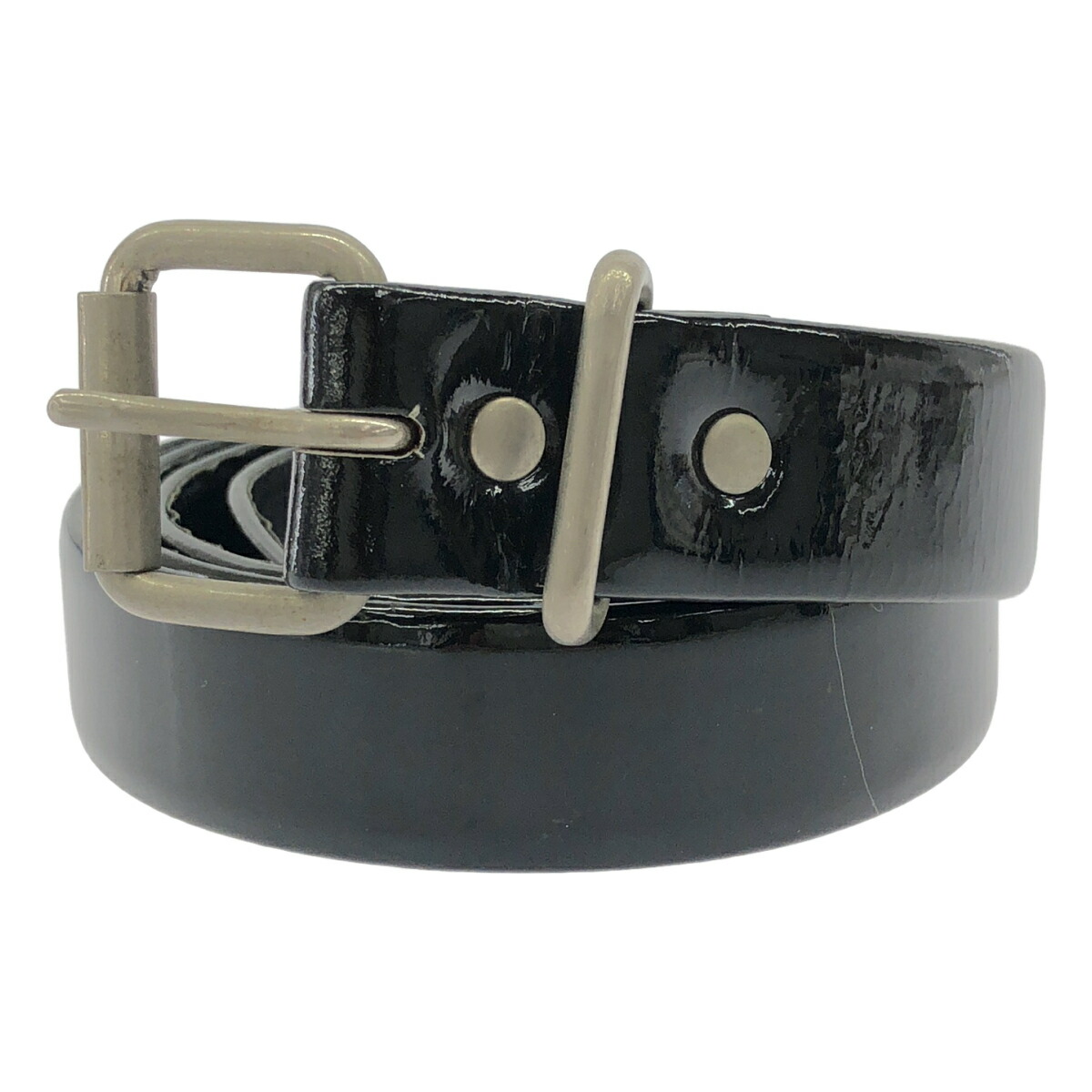 COMME des GARCONS コムデ給仕 パテントレザーベルト GS-K302 黒いこと S 【中古】 IT4X7JT9VKZ4
