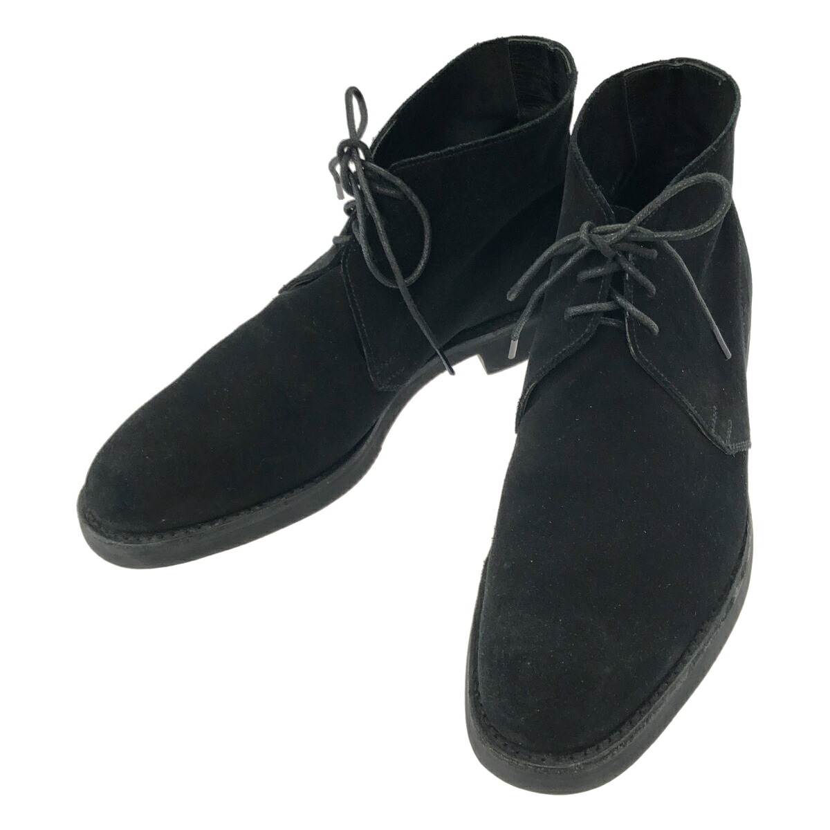 CROCKETT\u0026JONES クロ毛布＆ジョーンズ CHUKKA スウェードレザーチャッカブーツ 5489 黒いこと 7 1/2 E 【中古】 ITB4ZEV34D4G