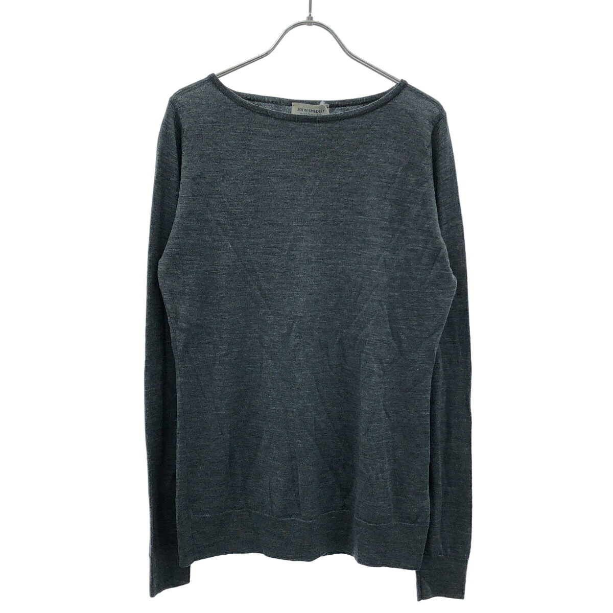 JOHN SMEDLEY ジョンスメドレー クルーネックウールニットセーター  青色薄墨色系 L 【中古】 ITV1IXGQ9DDC