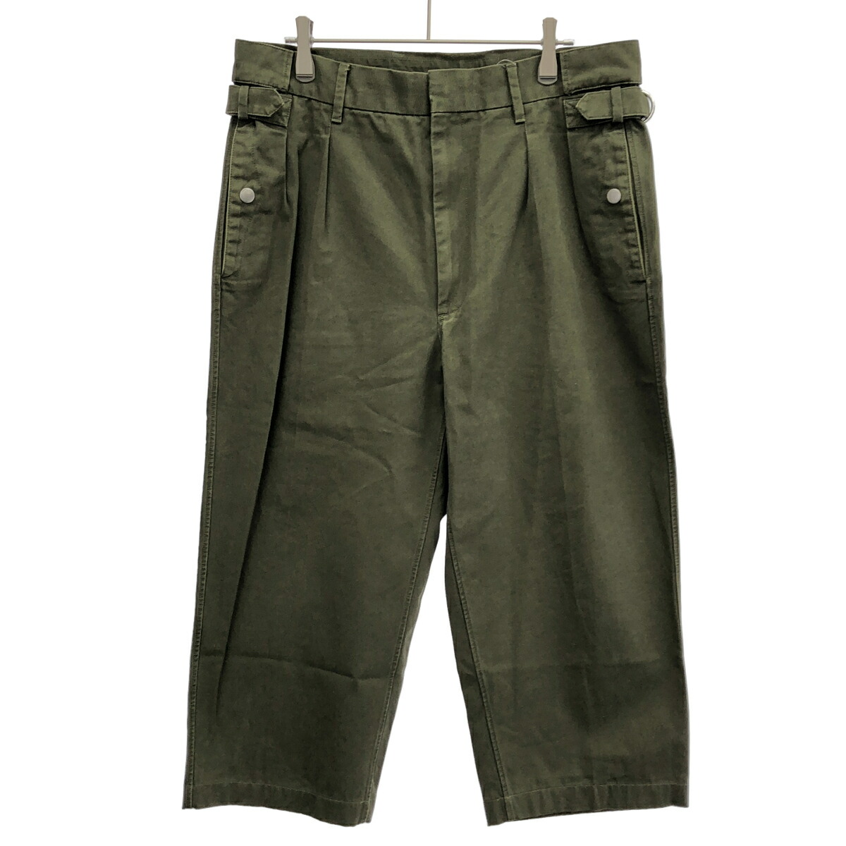 Maison Margiela 10 メゾン マルジェラ 20AW Stone Enzyme Wash Trousers クロップドアーミーパンツ S50KA0535 オリーブグリーン 48 【中古】 ITNQV9VC0PEE｜MODESCAPE 店 17,602円