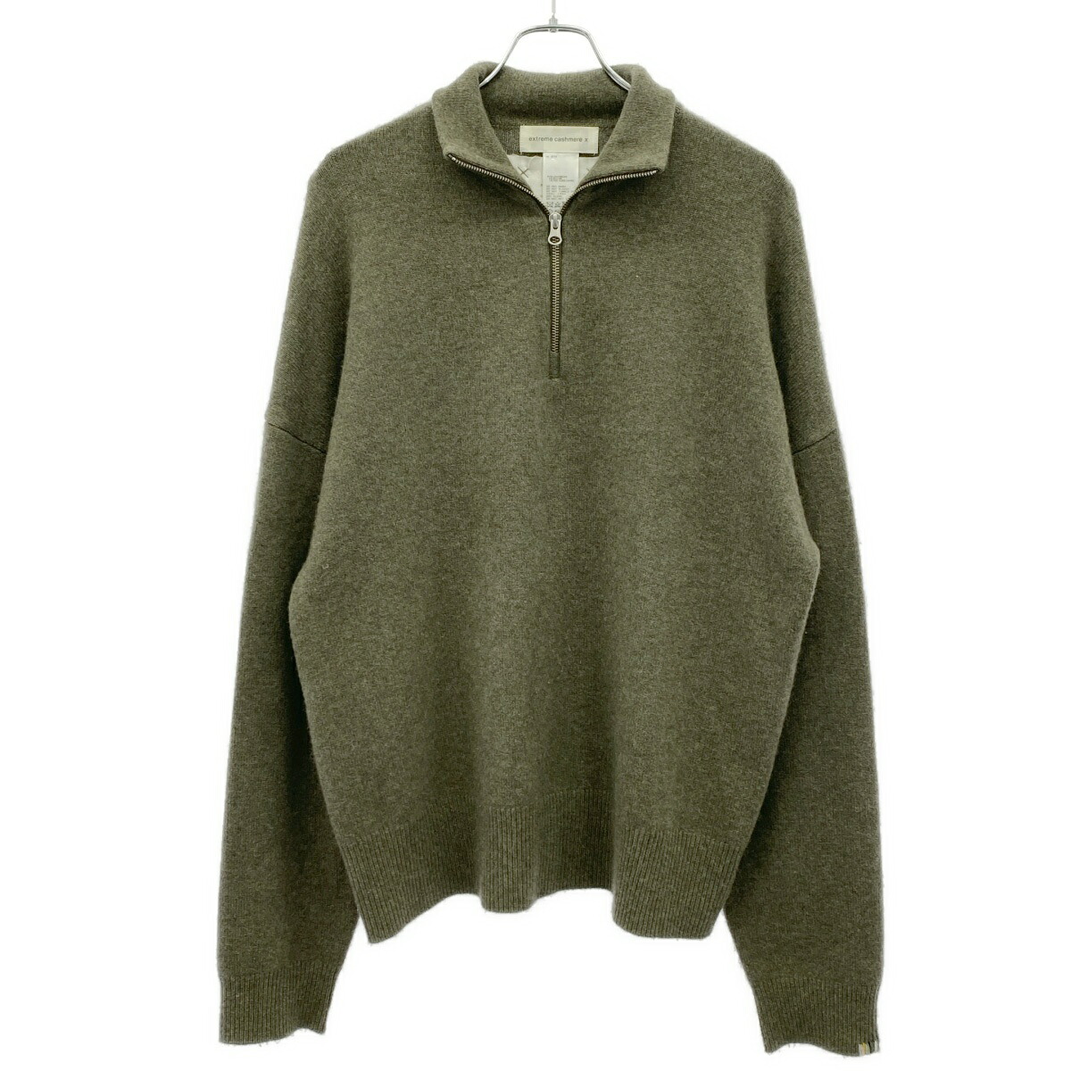 extreme cashmere エクストリームカシミヤ 22AW hike：ハーフジップニットセーター 22-080-410-0009 カーキ F 【中古】 ITVG8WC4LAPK｜MODESCAPE 店