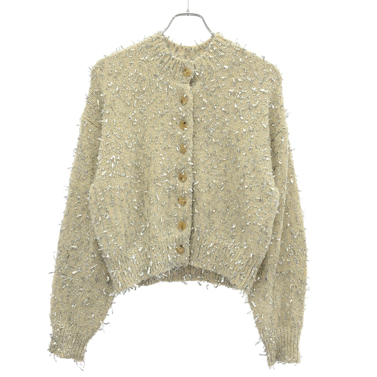 DEPAREILLE デパリエ 24AW フィルムヤーンニットカーディガン B1144AKD408 グレー 38 【中古】 IT7WIORD987C｜MODESCAPE 店