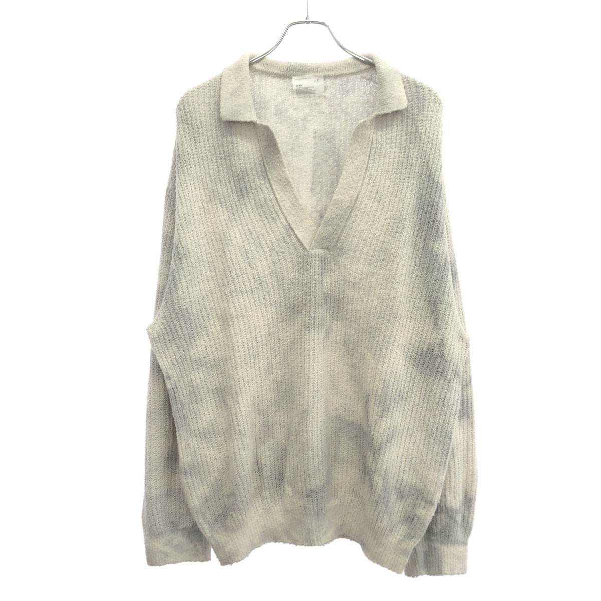 scair スケアー 23SS Uneven Dye Skipper Sweater アンイーブンダイスキッパーニットセーター 2301SC-K002 ホワイト&times;グレー 3 【中古】 IT2KMICGQ47C｜MODESCAPE 店
