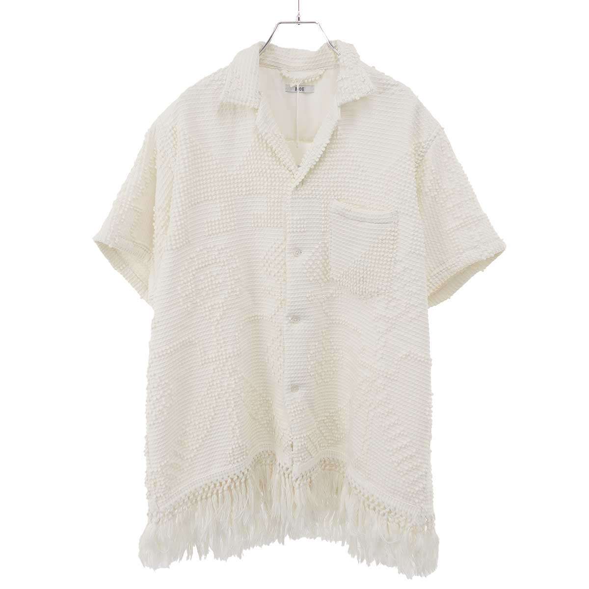 BODE ボーディー CANDLEWICK SS SHIRT キャンドルウィックショートスリーブシャツ ホワイト M/L 【中古】 ITQA4KYHILY2｜MODESCAPE 店 33,505円