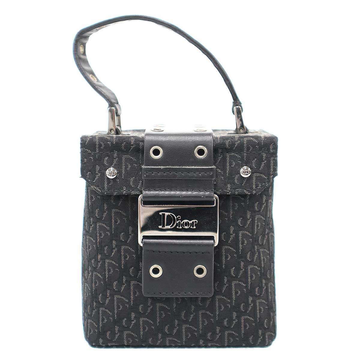 Christian Dior クリスチャンディオール トロッターキャンバス バニティバッグ ブラック 【中古】 ITHAYLH9HWD2｜MODESCAPE 店