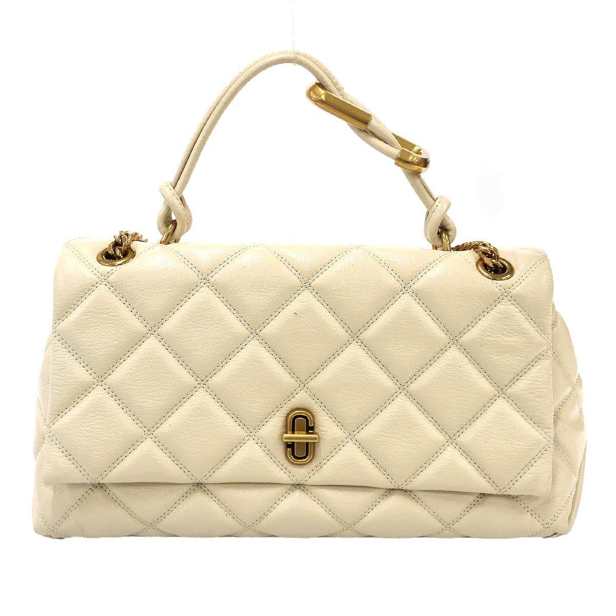 MARC JACOBS マーク ジェイコブス ザ キルテッド デュアル コンバーティブルショルダーバッグ アイボリー 【中古】 ITZZ3V0R8SXK｜MODESCAPE 店