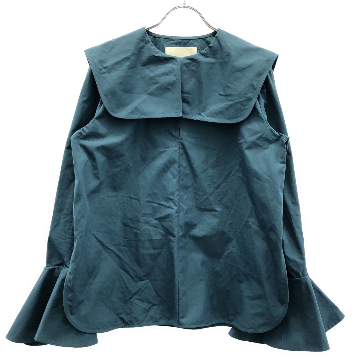 JIL SANDER ジルサンダー 22SS セーラーカラーブラウスシャツ JSPU600606 ブルー 32 【中古】 IT1RYQ5ODL9O|MODESCAPE 店