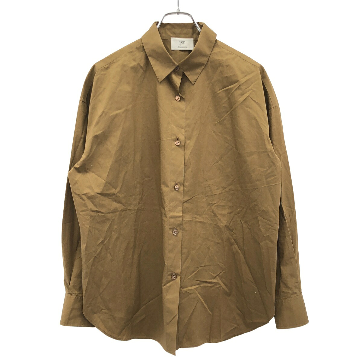 1er Arrondissement プルミエ アロンディスモン ハイポリコットンシャツ B1052AFB018 キャメルブラウン 38 【中古】 IT9TYWFMFH5O｜MODESCAPE 店