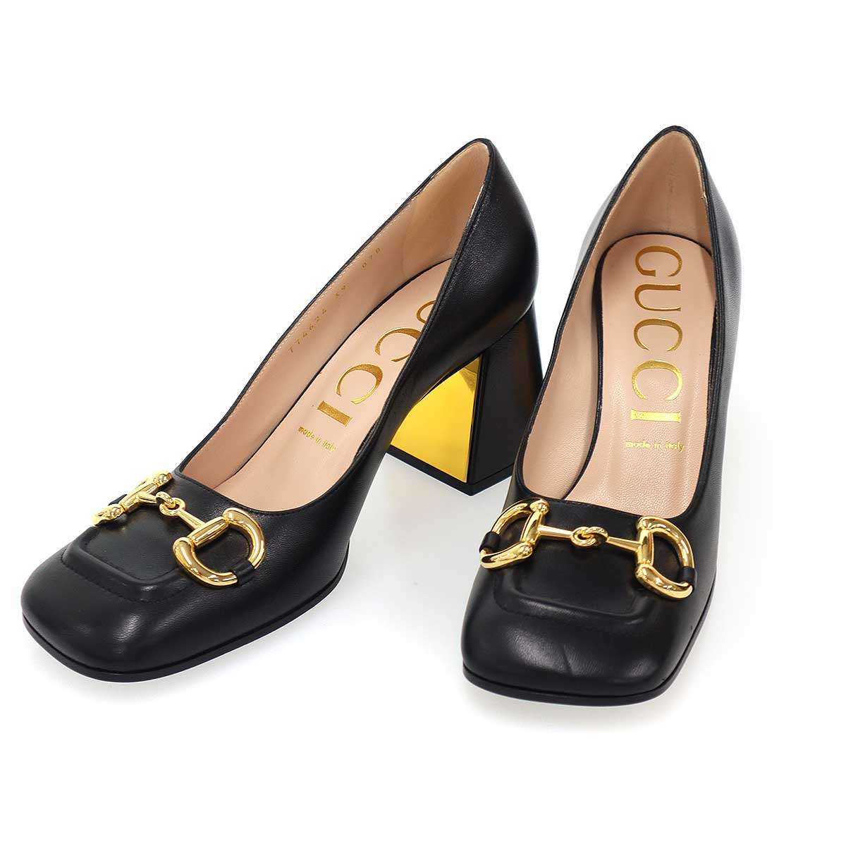 GUCCI グッチ ホースビット チャンキーヒールパンプス 774624 ブラック 39 【中古】 ITRGU5DXA1H4｜MODESCAPE 店 43,115円
