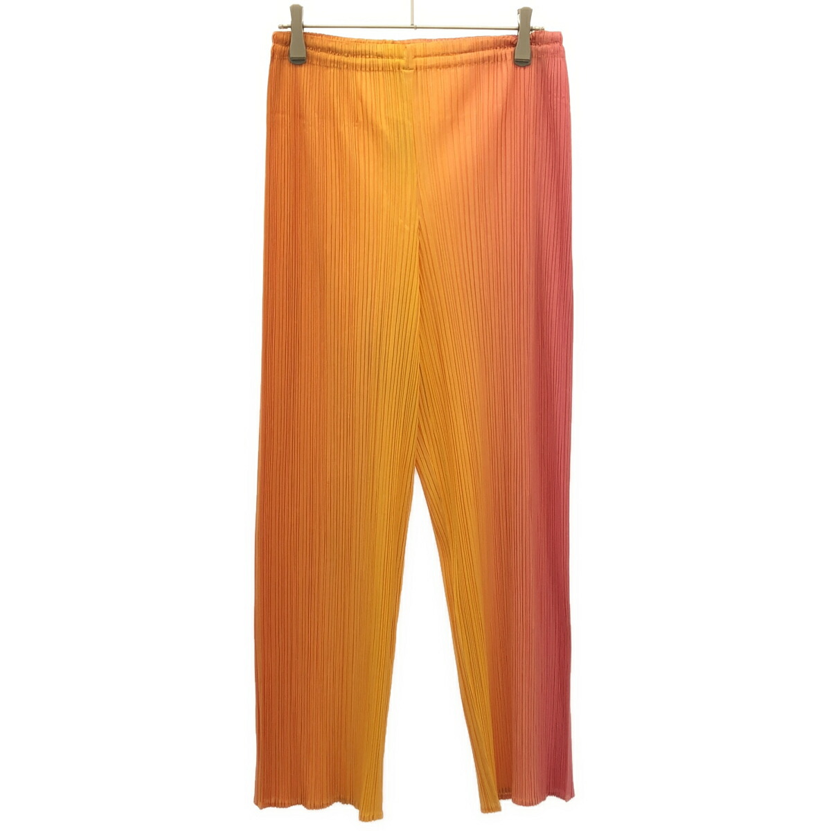 PLEATS PLEASE ISSEY MIYAKE プリーツプリーズ イッセイミヤケ グラデーションプリーツパンツ PP61-JF443 オレンジ×ピンク 1 【中古】 ITNLVY4IXU06|MODESCAPE 店