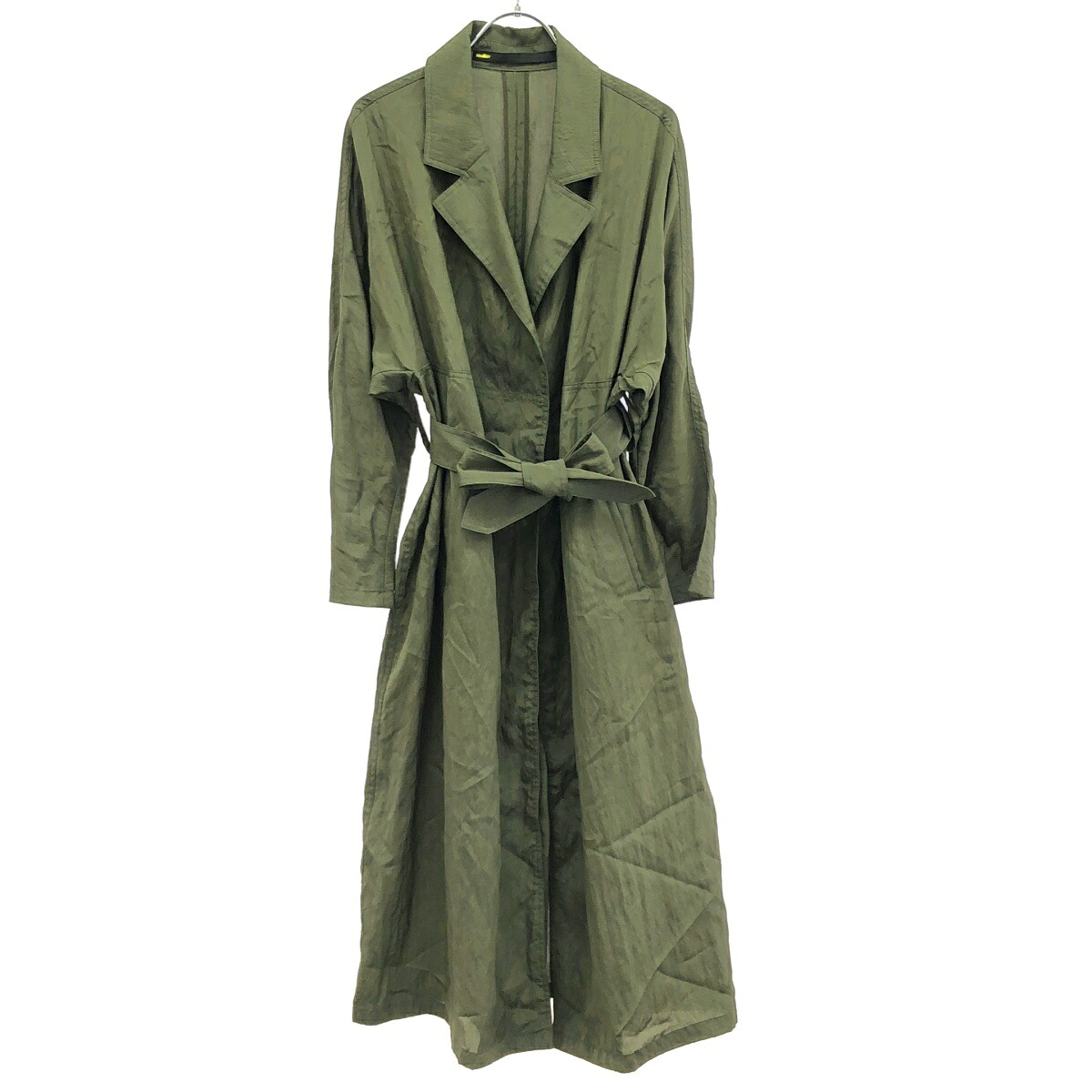 muller of yoshiokubo ミュラーオブヨシオクボ 20SS 2way belt long coat ナイロンロングコート MLS20705 カーキ 36 【中古】 IT42JJYBWJKU|MODESCAPE 店