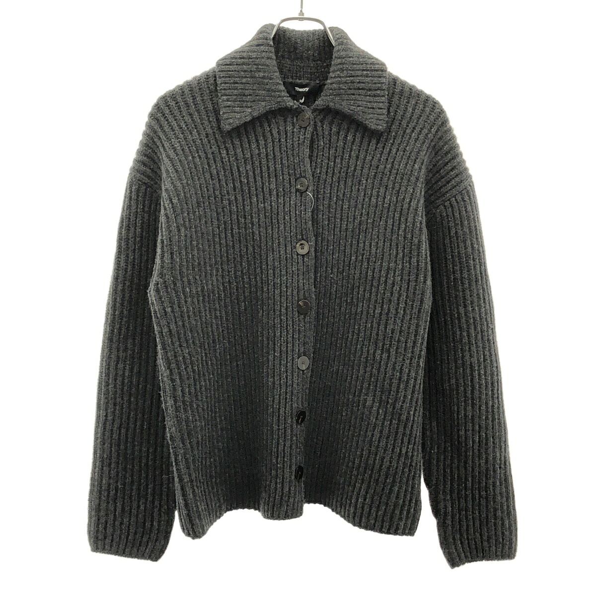 theory セオリー Felted Wool Cash Felted Rib Cardigan カーディガン 01-5403725-043-902 グレー S 【中古】 ITF47QNOD1FK｜MODESCAPE 店