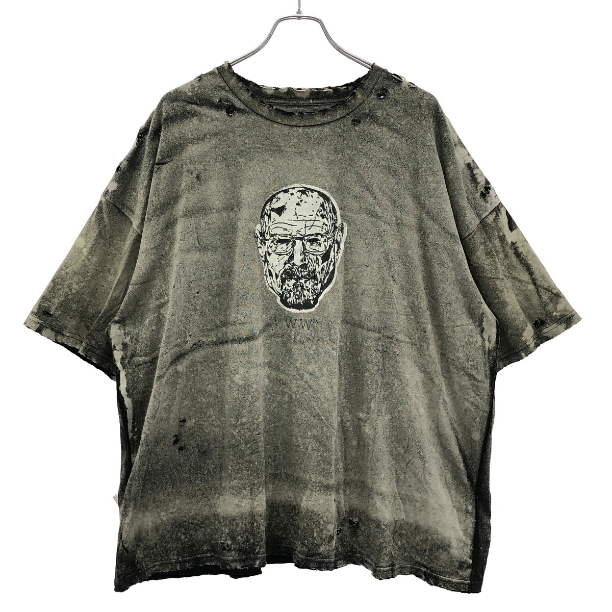 TEPPEI FURUYAMA テッペイフルヤマ ダメージ加工プリントTシャツ グレー系 4 【中古】 ITM2WV2GU5JO|MODESCAPE 店