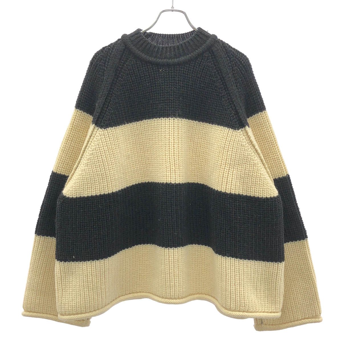KIDILL キディル 22AW オーバーサイズボーダーニットセーター アイボリー×ブラック ー 【中古】 ITEKMXPJB50K|MODESCAPE 店