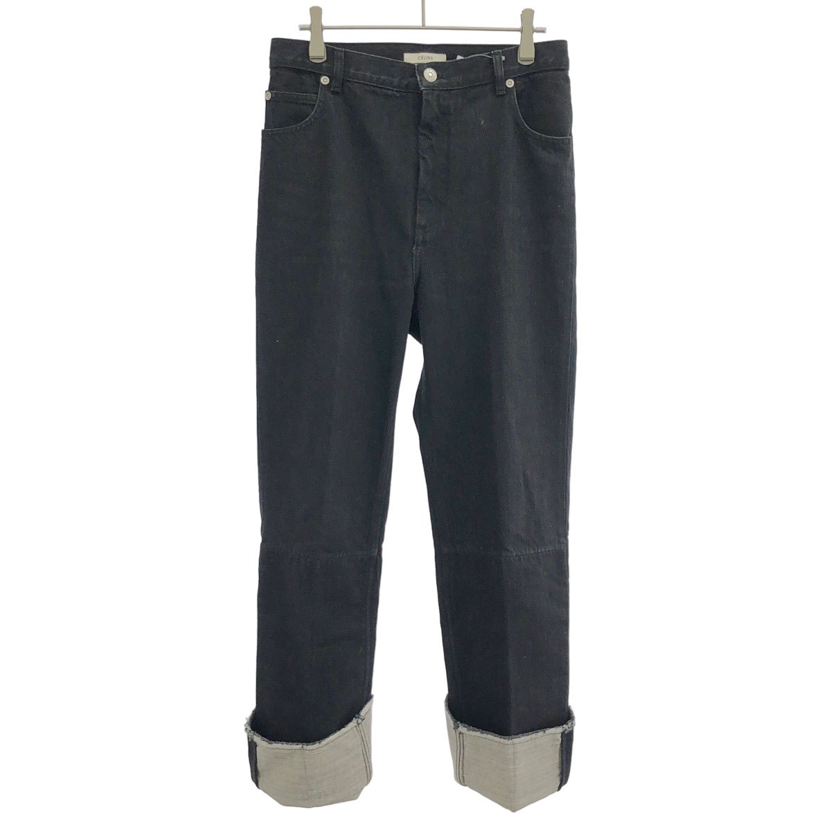 CELINE by Phoebe Philo セリーヌ フィービーファイロ ロールアップデザインデニムパンツ 2 1V89/523B ブラック 36 【中古】 ITDQZKRYL554｜MODESCAPE 店