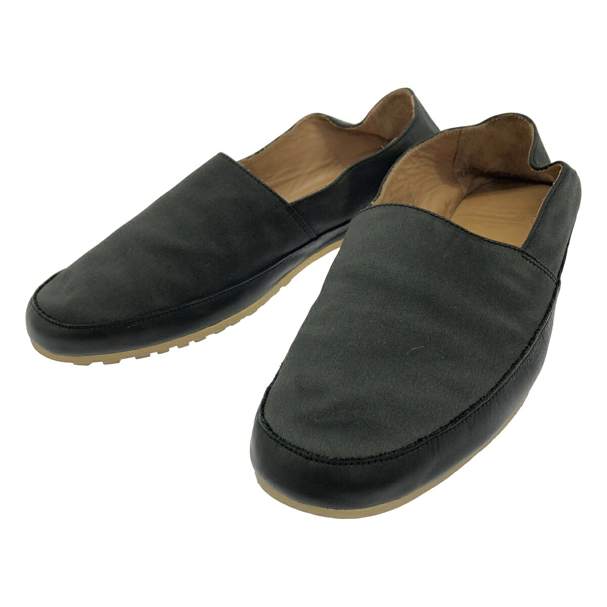Maison Martin Margiela 22 メゾン マルタン マルジェラ 22 サテンレザーコンビスリッポン ブラック 41 【中古】 IT54D9BIB6KI｜MODESCAPE 店