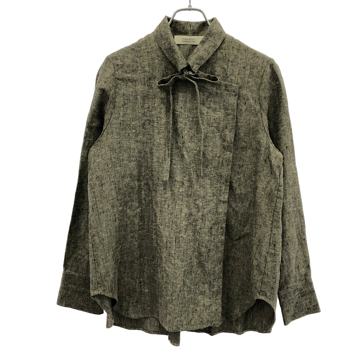 MARK KENLY DOMINO TAN マークケンリードミノタン ヘリンボーンリネンシャツジャケット グレージュ系 36 【中古】 ITRTYFH3H2IA｜MODESCAPE 店