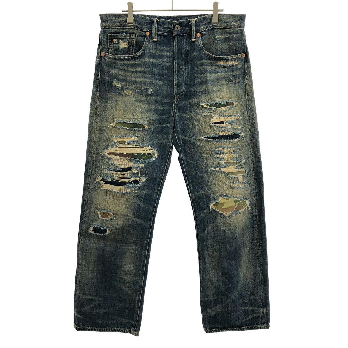 RRL ダブルアールエル R261 Vintage 5-Pocket Averie Jean ダメージリペアデニムパンツ インディゴブルー W32L30 【中古】 ITB7AVN28N41|MODESCAPE 店