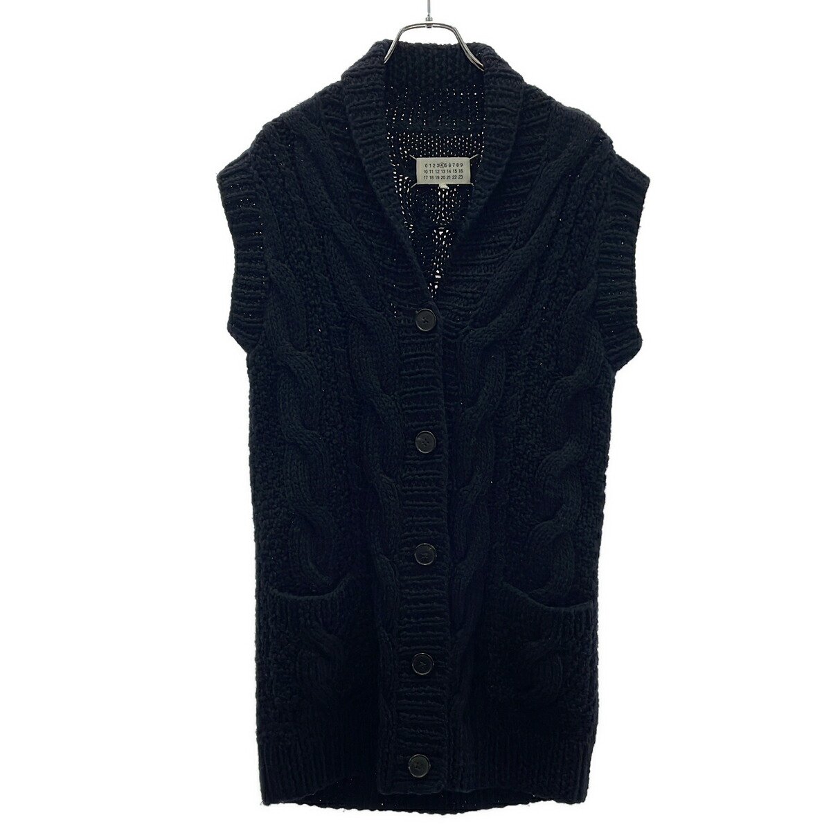 Maison Martin Margiela 4 メゾン マルタン マルジェラ 4 12AW ローゲージロングニットベスト S31HA0550 ネイビー XS 【中古】 IT48RMLQ561G｜MODESCAPE 店
