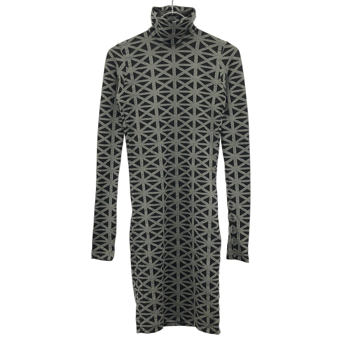 GARETH PUGH ガレスピュー ジオメトリック ロングカットソー PG8504 ブラック グレー XS 【中古】 IT11RZS5ODM4｜MODESCAPE 店