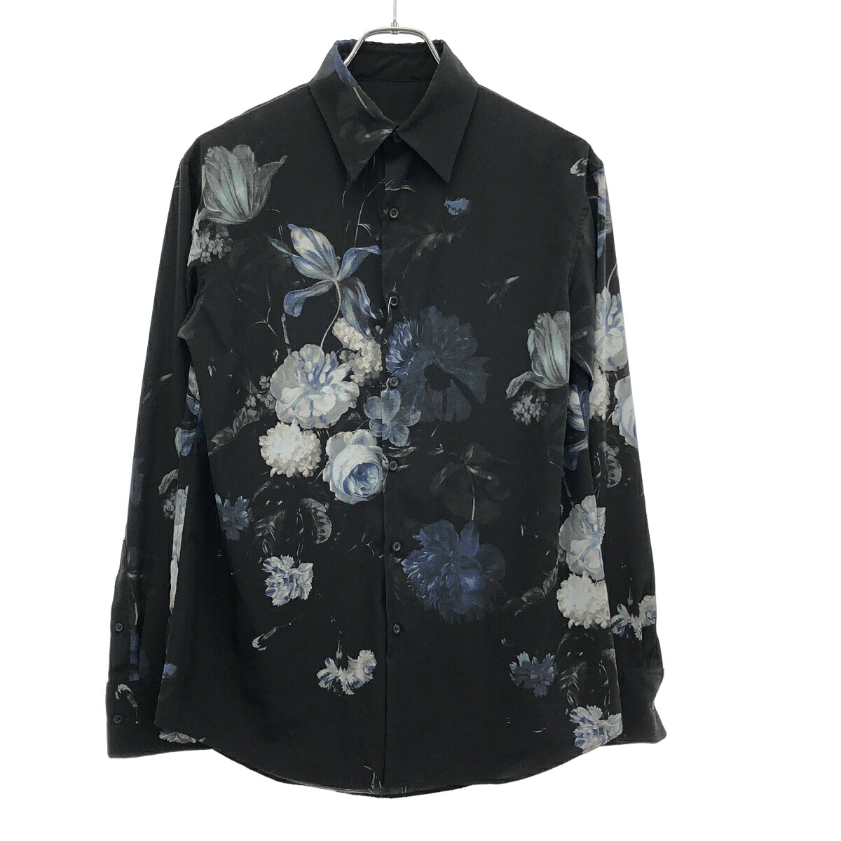 LAD MUSICIAN ラッドミュージシャン 18SS DECHINE STANDARD SHIRT INKJET FLOWER フラワー スタンダードシャツ 2118-105 ブラック ブルー 42 【中古】 ITJSOZNX51TA｜MODESCAPE 店