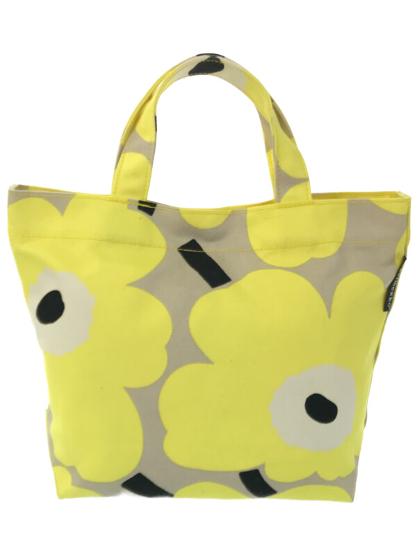 最大78 オフ Marimekko マリメッコ 花柄 ミニトートバッグ イエロー 中古