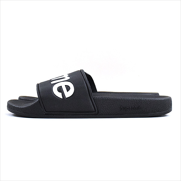 supreme flip flops black