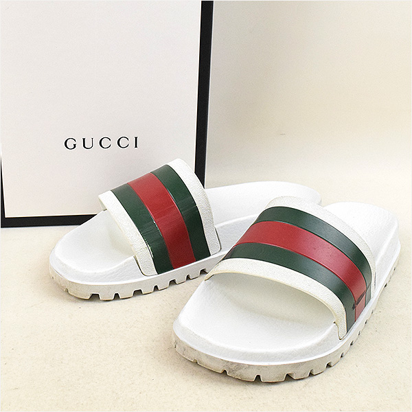gucci slide sandals white