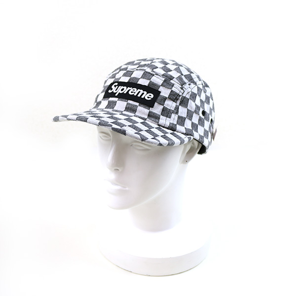 Supreme シュプリーム リユース モードスケープ 18ss Checkerboard Camp Cap 古着買取 キャンプキャップ メンズ ホワイト ブラック F Modescape 店 Summer Sale 夏物セール