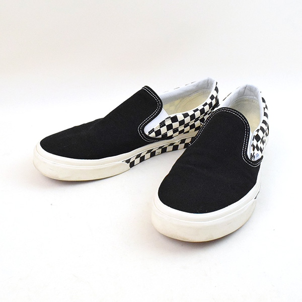 black vans with checkerboard side