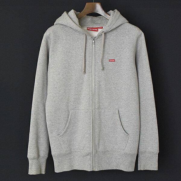 supreme small box zip up sweat grey