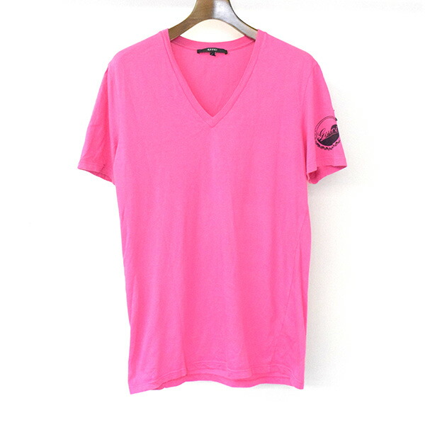 GUCCI Gucci 08SS star patch V neck T,shirt men pink L