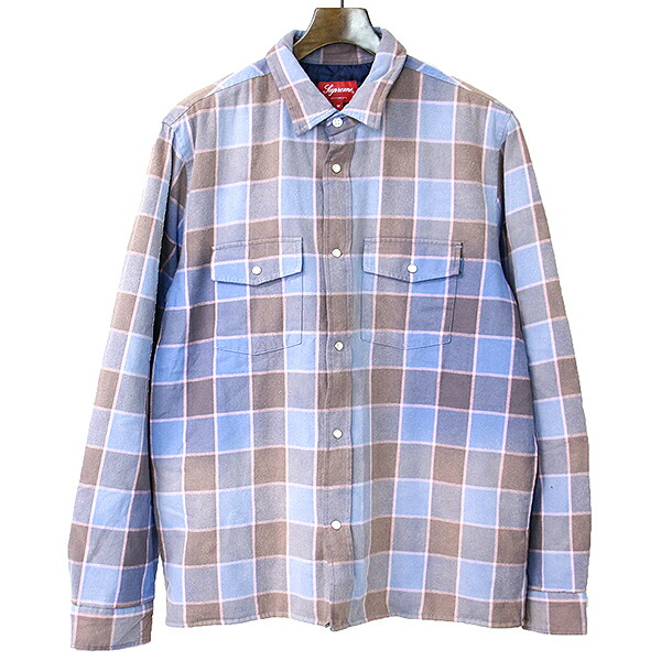 supreme quilted faded plaid shirt