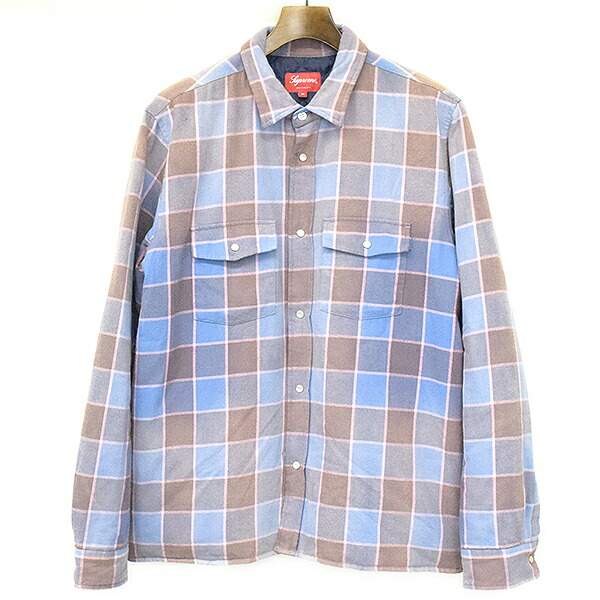 supreme quilted faded plaid shirt