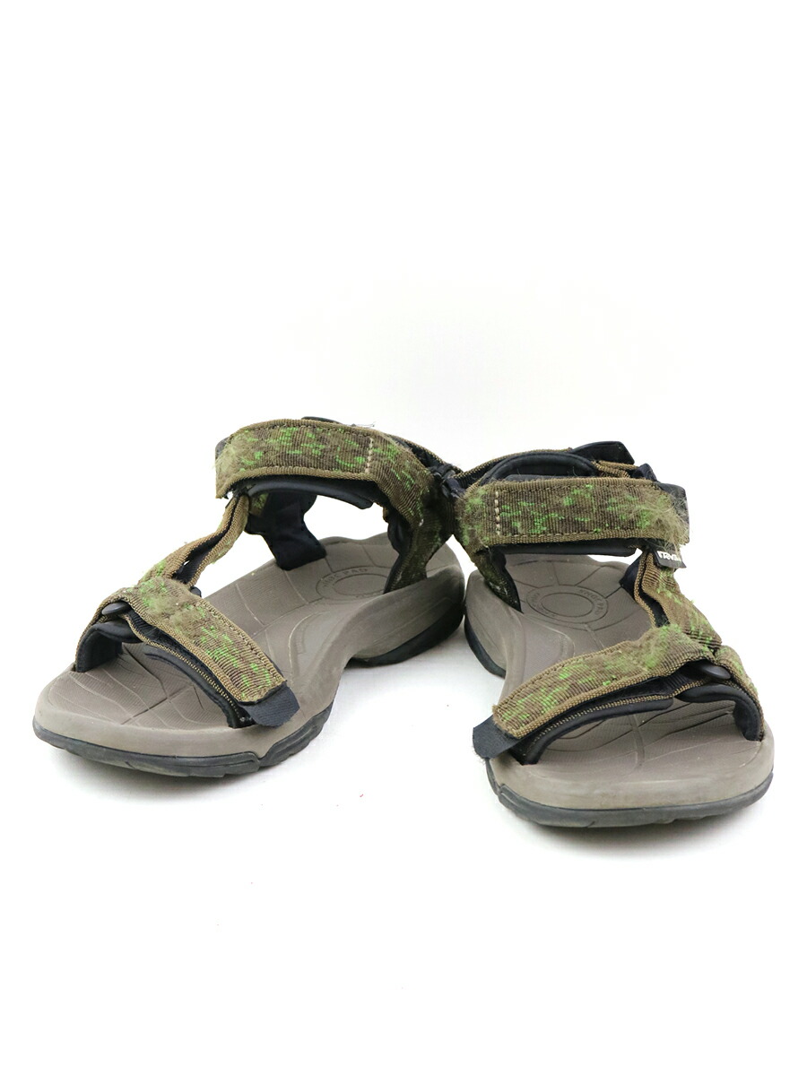 green teva sandals