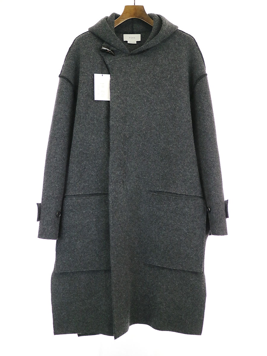 【楽天市場】【中古】YOKE ヨーク 19AW CASHMERE MILANO RIB HOODED COAT コート チャコールグレー S